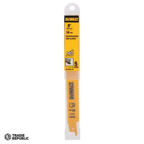 DW4809 DeWalt Recip Blade Metal 203mm (8) 14TPI 5Pc