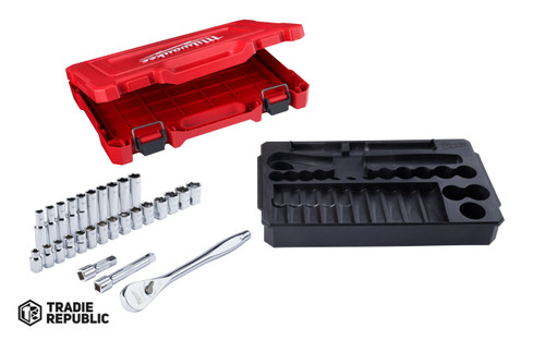 48229510 Milwaukee Mtric Scket Wrench Set 1/2IN DR 28PC