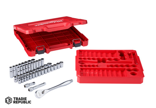 48229010 Milwaukee SAE Met Socket Wre Set 1/2IN DR 47PC