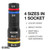 A-654QS Klein KNECT™ Quad-16 Heavy-Duty Impact Flip Sockets SAE and Metric 6-Piece