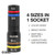 A-652QS Klein Quad-8 Deep-Well Heavy-Duty Impact Flip Sockets SAE 3-Piece