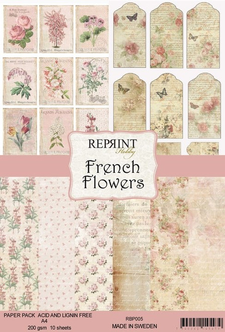 Reprint French Flowers Collection A4 Paper Pack (RBP005)