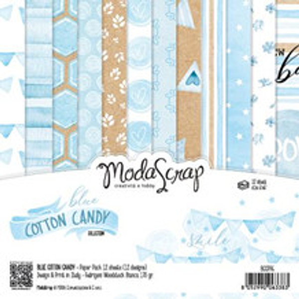 ModaScrap PAPER PACK BLUE COTTON CANDY 6x6