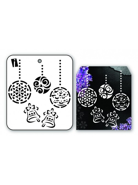 IC8964 4"x4" Stencil Christmas Ornaments