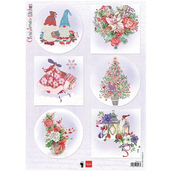 Marianne Design A4 Motiv ark Christmas wishes gnomes EWK1279