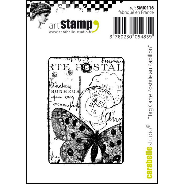 SMI0116 Stamp Tag Carte Postale Au Papillon