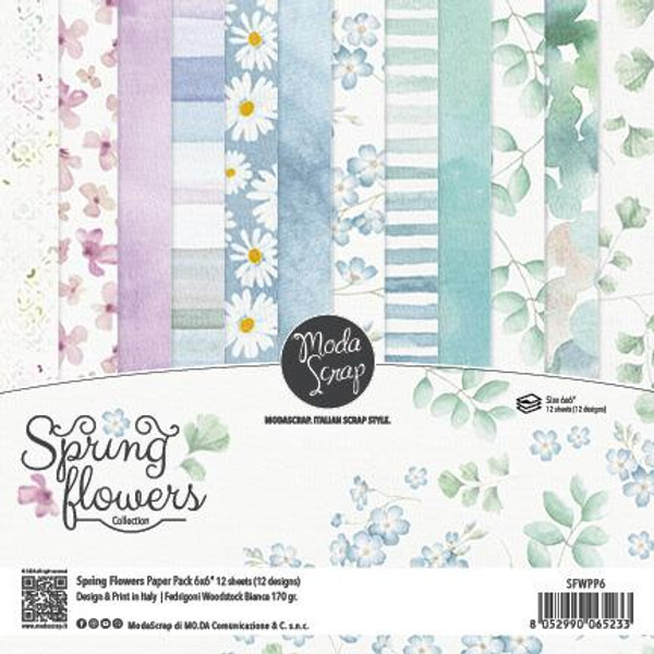 ModaScrap PAPER PACK SPRING FLOWERS 6X6