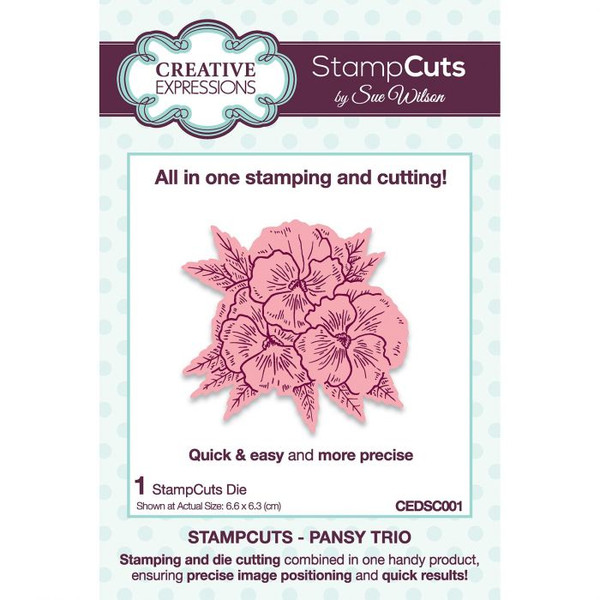 CE CEDSC001 Stampcuts Pansy trio