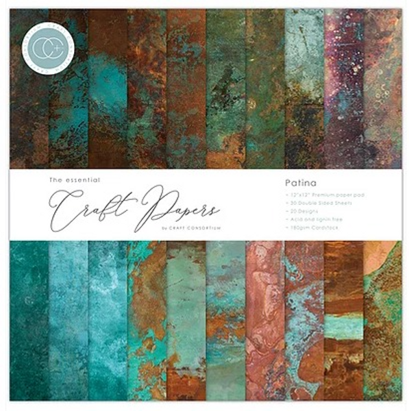 CCEPAD017 Essential Craft Papers Patina 12x12