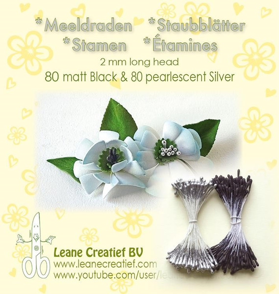 Leane Stamen 2mm 80 Matt + 80 Pearl "Silver” 26.6630