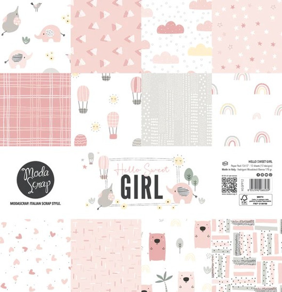 MODASCRAP - PAPER PACK HELLO SWEET GIRL 12X12