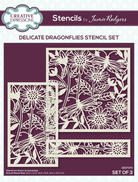 CE CEST073 Jamie Rodgers Stencil Delicate Dragonfly