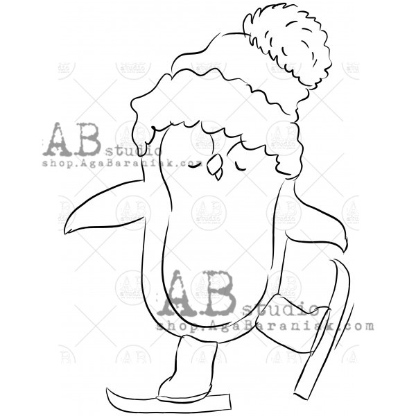 Abs Rubber stamp ID-861 - Christmas penguin