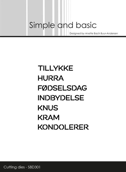 SBD301 Cut Words - Danske tekster #1