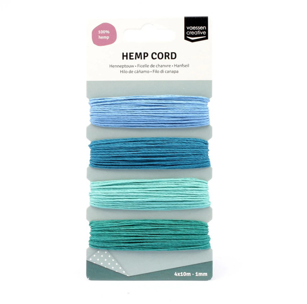 Vaessen Creative • Hemp Cord Assortiment 4x10m Blue/Green