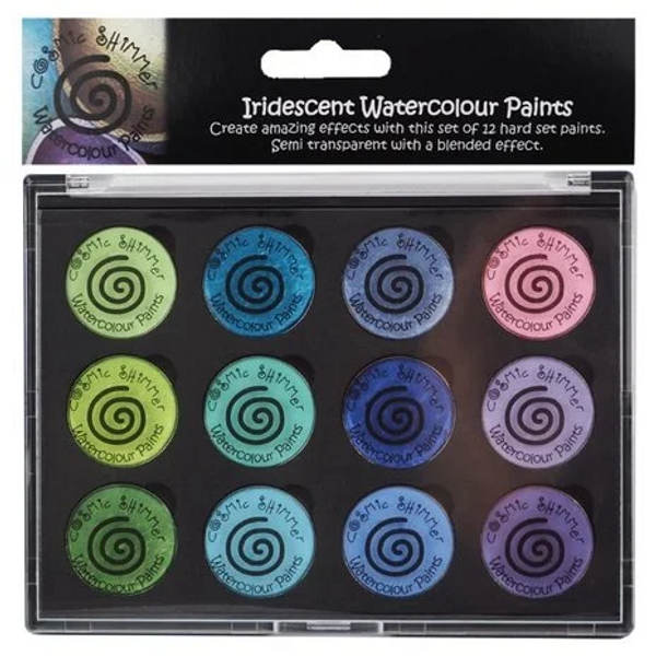 Iridescent watercolour palette set 5 Green & Purples