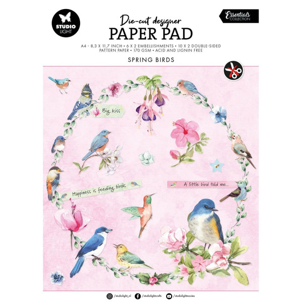 Studio Light • Essentials Die-Cut Paper Pad Spring Birds