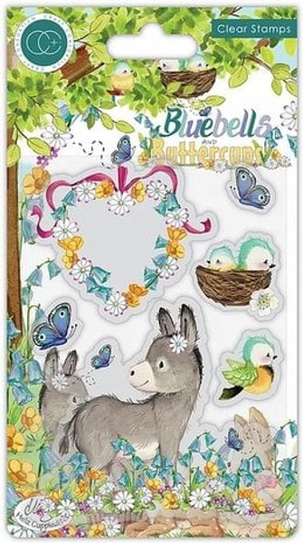 CCSTMP058 Bluebells and Buttercups Donkey Clear Stamps