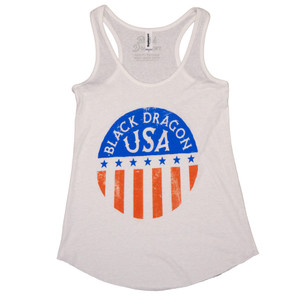 BD USA Flag Script Women's Tank Made in USA