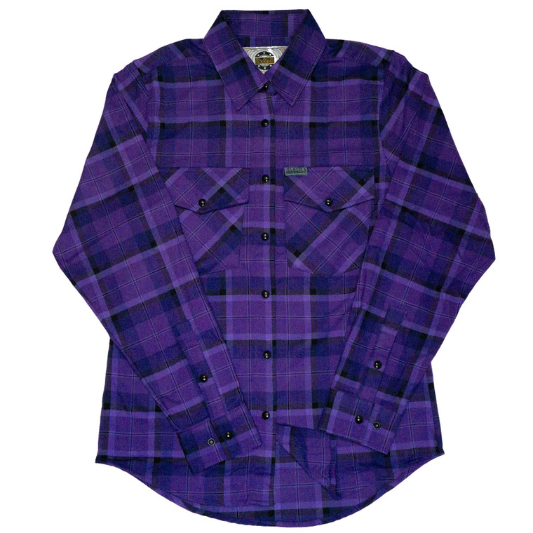 Women's Black Dragon Purple Flannel Shirt