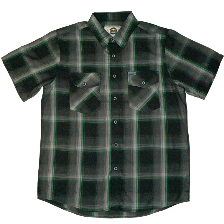 New for 2026! Men's Black Dragon Bamboo Green Plaid Shirt