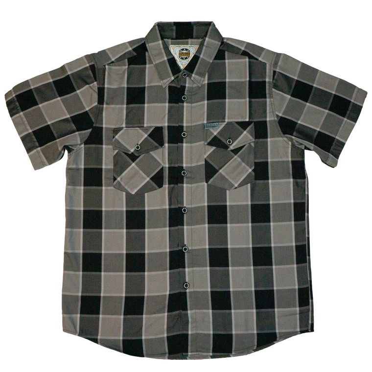 New for 2026! Men's Black Dragon Bamboo Gray Plaid Shirt