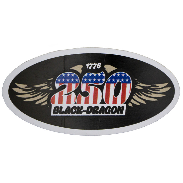 Black Dragon 250th Wing Script Sticker