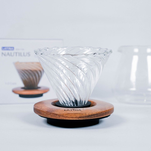 Latina NAUTILUS V60 glass Coffee Dripper 1-2 cups+ Filter 40P