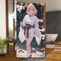 ADP Precious Kimono Pink Hair Woman 3D AI CG Anime Soft & Sexy Towel ERO-CG-AIT-014