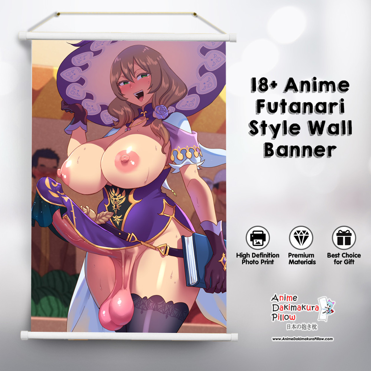ADP Genshin Impact Big Dick Lisa 18+ Futanari Style Premium Mature Wall Banner ADP-FB-006