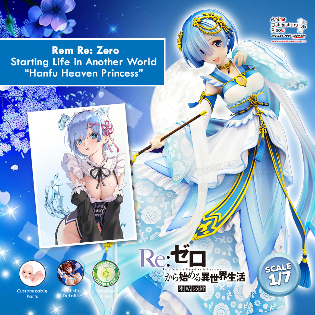 ADP Rem ReZero Starting Life in Another World “Hanfu Heaven Princess” 18+ Anime Figurine OH-FG-036 pic picture