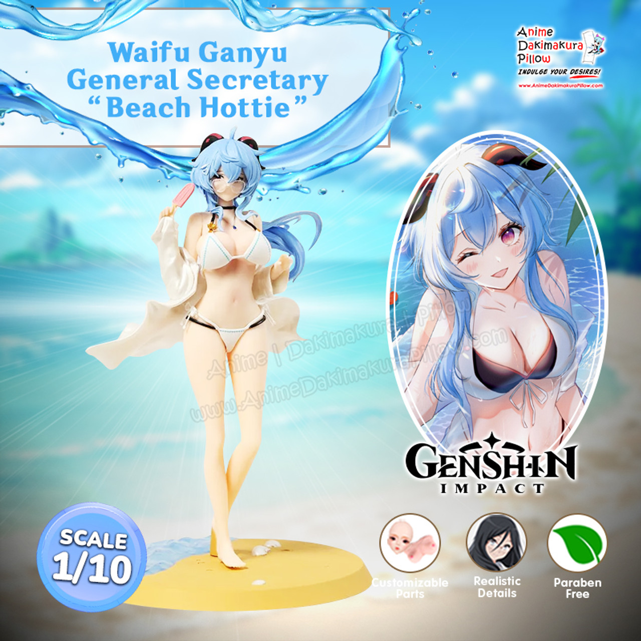ADP Ganyu Genshin Impact “Beach Hottie” 18+ Anime Figurine OH-FG-041 photo