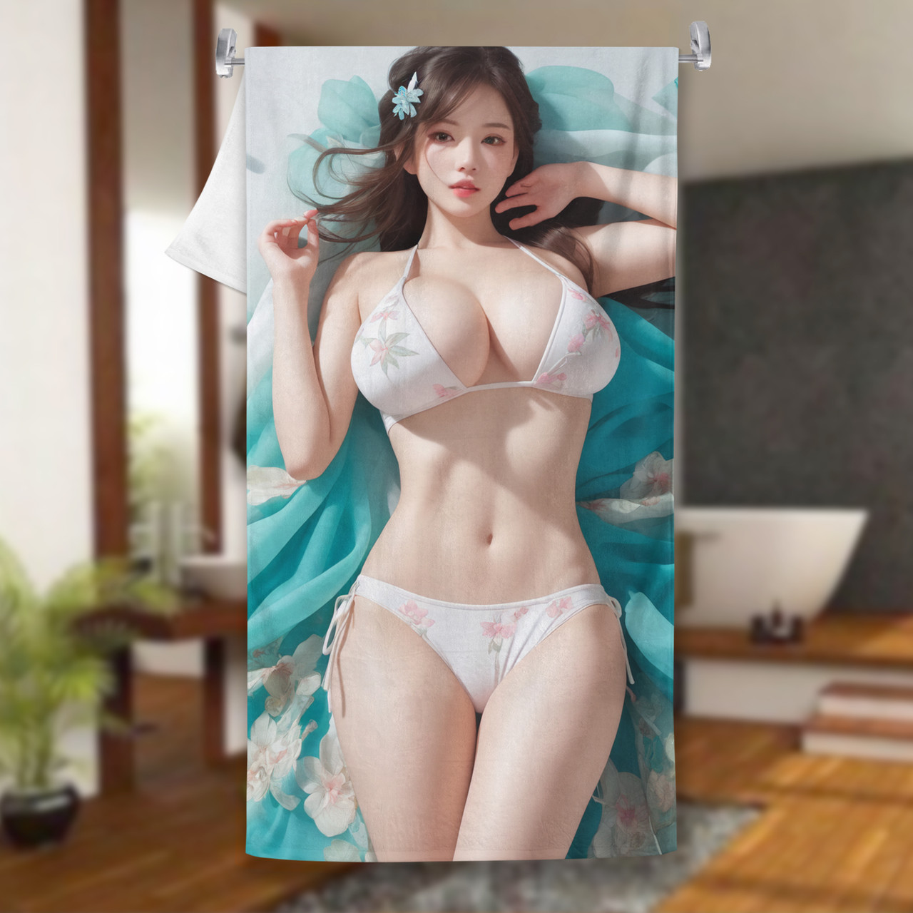ADP Tempting Floral Bikini Feminine 3D AI CG Anime Wall Scroll Poster ERO-CG-AIT-030