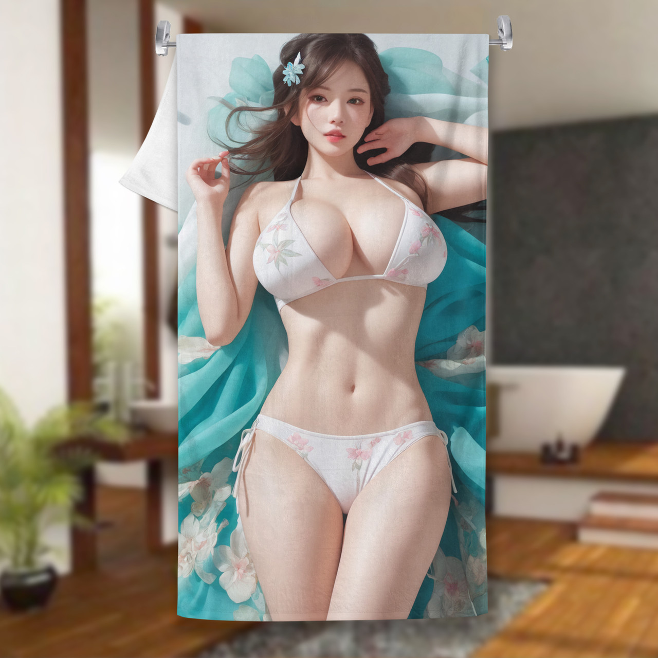 ADP Tempting Floral Bikini Feminine 3D AI CG Anime Wall Scroll Poster ERO-CG-AIT-030 pic