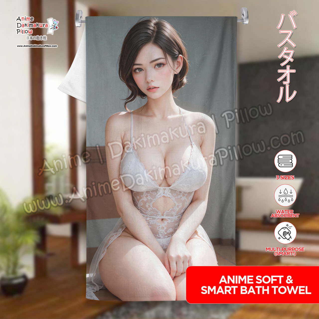 ADP Lovely Short Hair Woman 3D AI CG Anime Wall Scroll Poster ERO-CG-AIT-049