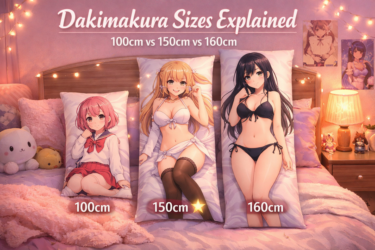 Dakimakura Sizes Explained: 100cm vs 150cm vs 160cm
