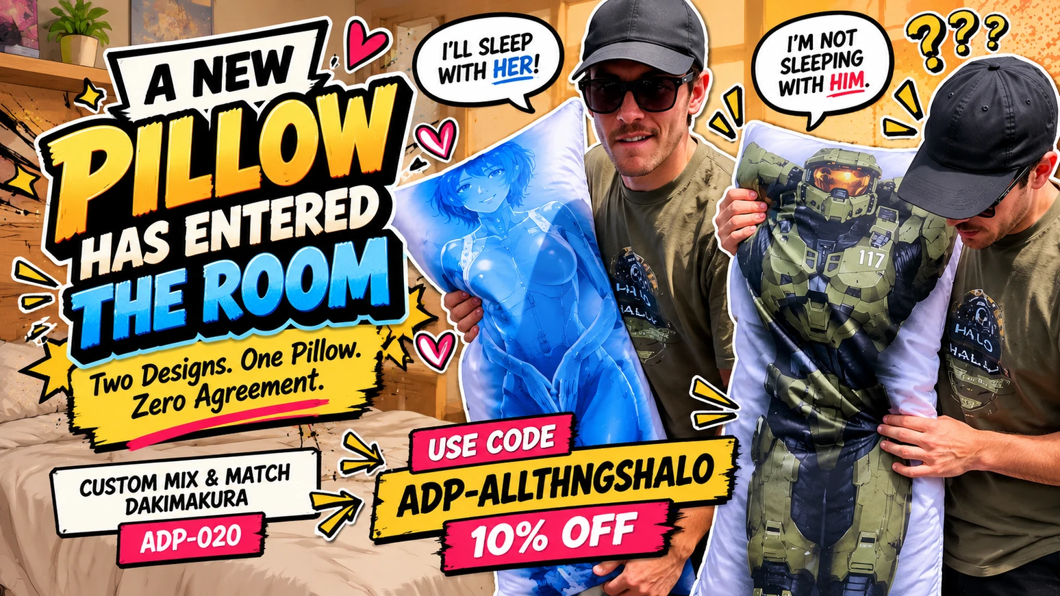 All Things Halo Reveals a Custom Two-Design Dakimakura Pillow—and Starts a Bedtime Boss Fight