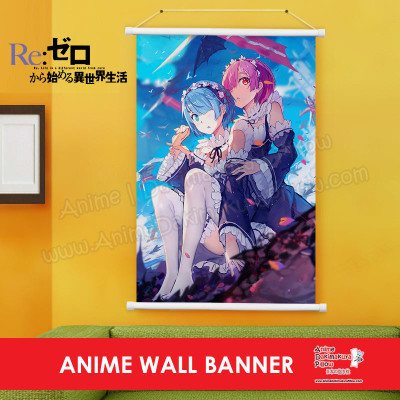 RE:ZERO REM & RAM WALL SCROLL