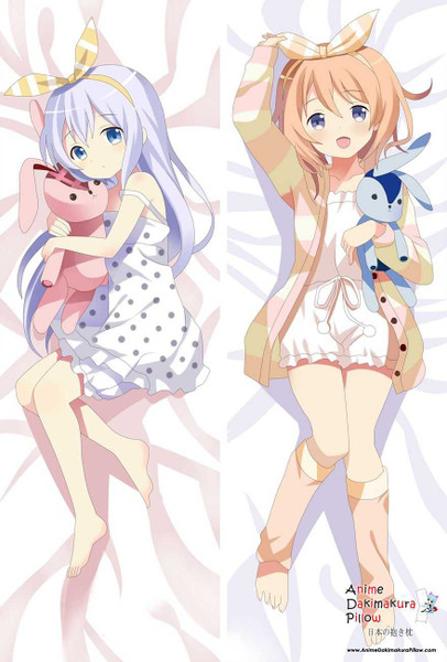 New Is The Order Rabbit Gochuumon wa Usagi desu ka Cocoa Hoto and Chino Kafu Anime Dakimakura Japanese Hugging Body Pillow Cover MGF-59007 Anime Dakimakura Pillow Shop