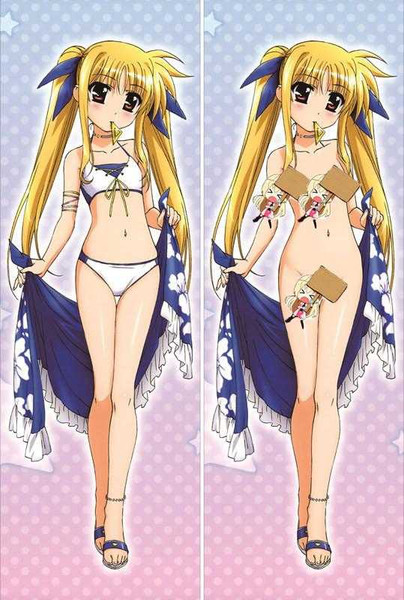 New Magical Girl Lyrical Nanoha Anime Dakimakura Japanese Pillow Cover NY105 Anime Dakimakura Pillow Shop