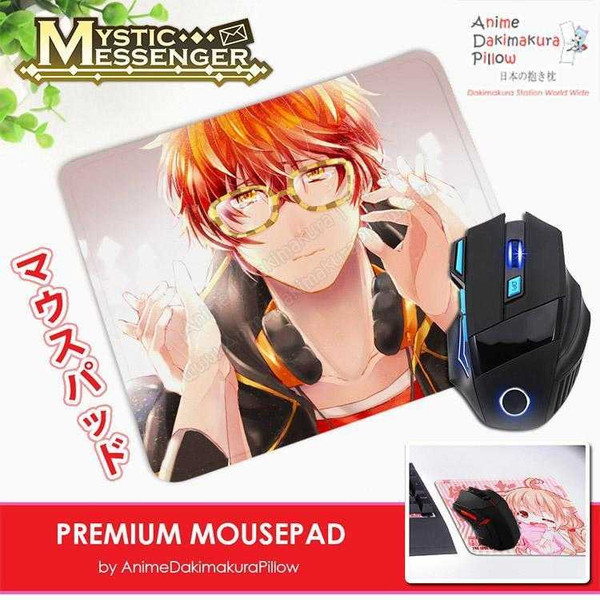 SALE ADP Saeyoung Choi 707 Seven Luciel - Mystic Messenger Anime Premium Mousepad Standard Size Stitched Edge Mouse Pad Non-Slip Professional Gaming Desk Pad H210035 Anime Dakimakura Pillow Shop