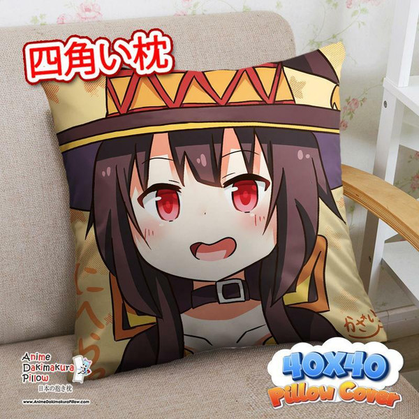 AUTUMN SALE- Megumin - Konosuba 40x40cm Square Anime Dakimakura Throw Pillow Cover FBZ129