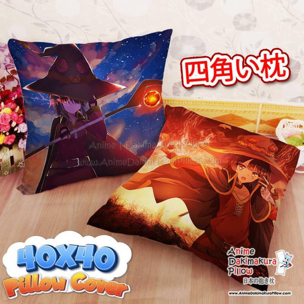 AUTUMN SALE- Megumin - Konosuba 40x40cm Square Anime Dakimakura Throw Pillow Cover FBZ291