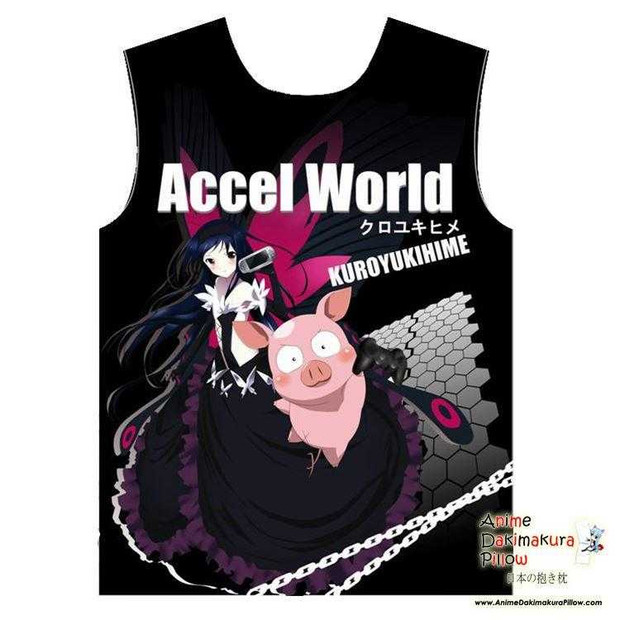 New Kuroyukihime - Accel World Extraordinary Anime Print Sleeveless Summer Shirt MGF-YF070 Anime Dakimakura Pillow Shop