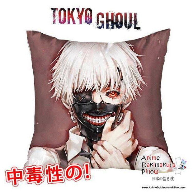 New Ken Kaneki - Tokyo Ghoul 40x40cm Square Anime Dakimakura Waifu Throw Pillow Cover GZFONG92 Anime Dakimakura Pillow Shop