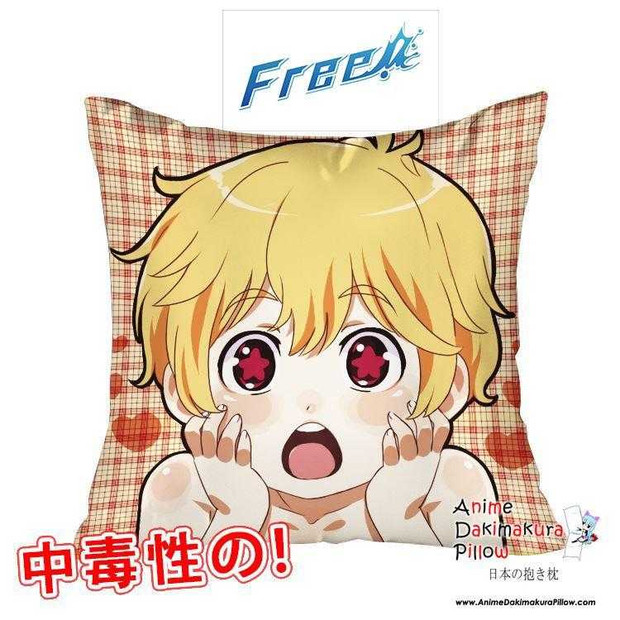 New Nagisa Hazuki - Free! 40x40cm Square Anime Dakimakura Waifu Throw Pillow Cover GZFONG136 Anime Dakimakura Pillow Shop