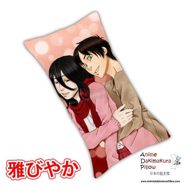 New Eren and Mikasa - Attack On Titan Anime Dakimakura Japanese Rectangle Pillow Cover Custom Designer ElyonBlackStar ADC481 Anime Dakimakura Pillow Shop