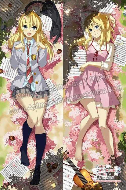 New Kaori Miyazono - Your Lie in April Anime Dakimakura Japanese Hugging Body Pillow Cover H09875 Anime Dakimakura Pillow Shop