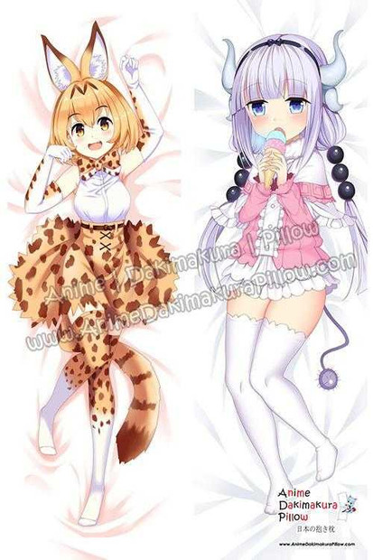 New Serval - Kemono Friends and Kanna Kamui - Miss Kobayashi's Dragon Maid Anime Dakimakura Japanese Hugging Body Pillow Cover ADP78048 ADP78028 Anime Dakimakura Pillow Shop