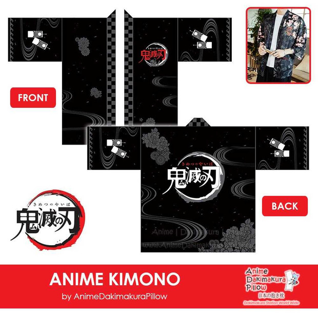 ADP Kimetsu no Yaiba Anime Kimono Cardigan Unisex Japanese Cosplay Silk Printed Harajuku Style Tops ADP110001 Anime Dakimakura Pillow Shop